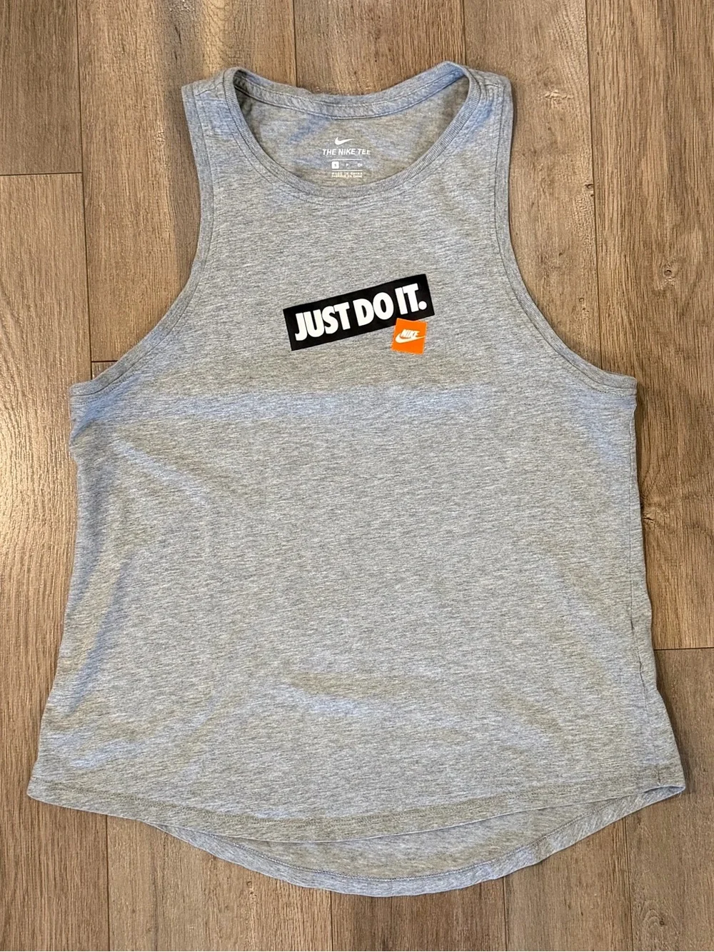 Nike Gray Tank Top with Orange Swoosh